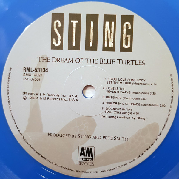 Sting - The Dream Of The Blue Turtles | A&M Records (RML 53134) - 3