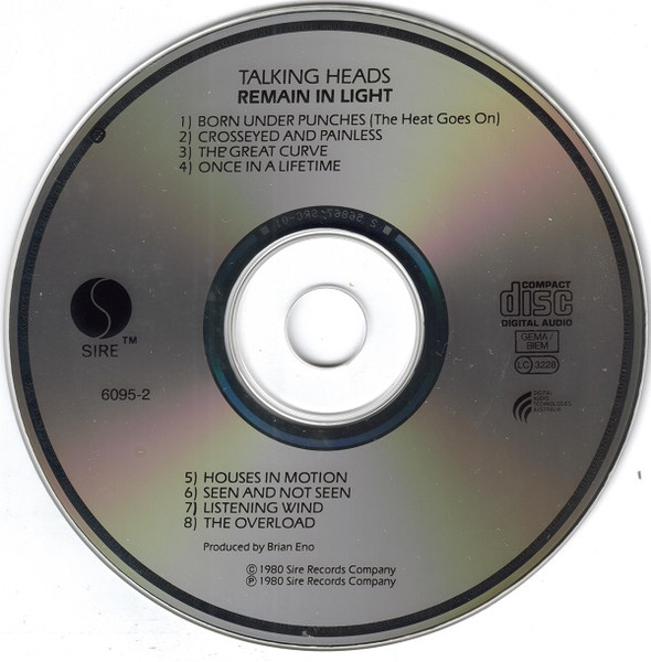 Talking Heads - Remain In Light CD | Sire (6095-2) - 3 Talking Heads - Remain In Light CD | Sire (6095-2) - 3