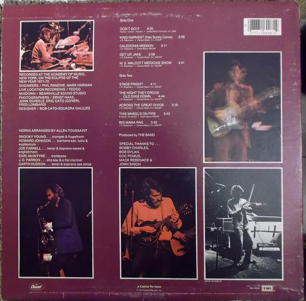 The Band - Rock Of Ages (Volume 1) | Capitol Records (SN-16008) - 2