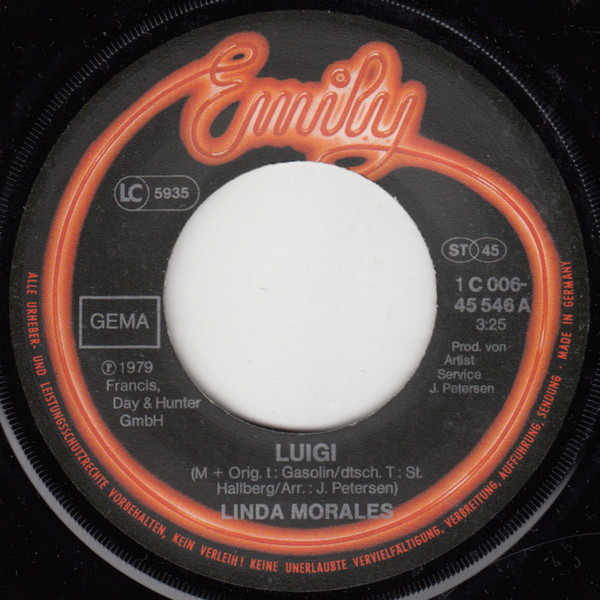 Linda Morales - Oh Luigi / Sunnyboy | Emily (1C 006-45 546)