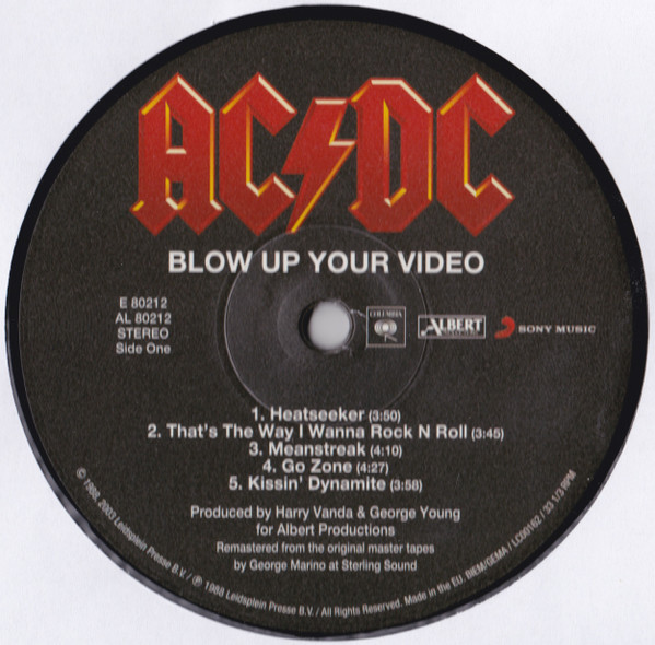 AC/DC - Blow Up Your Video | Columbia (E 80212) - 2