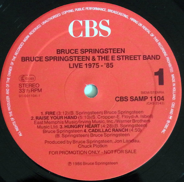 Bruce Springsteen & The E-Street Band - Live/1975-85 | CBS (CBS SAMP 1104) - 3