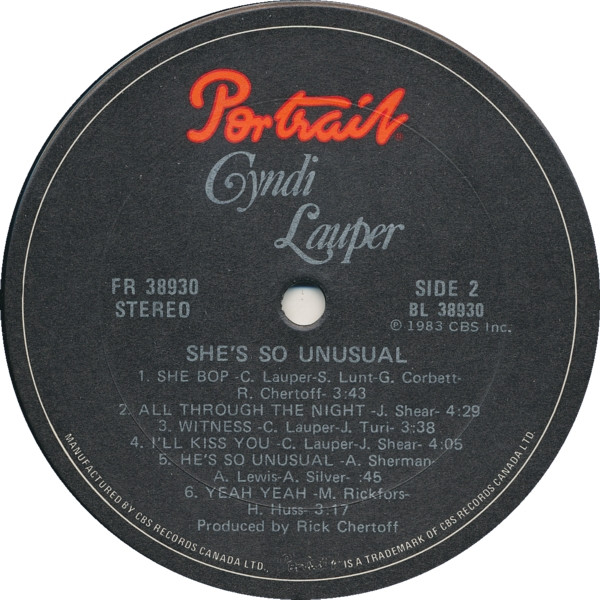 Cyndi Lauper - She's So Unusual | Portrait (FR 38930) - 3 Cyndi Lauper - She's So Unusual | Portrait (FR 38930) - 3