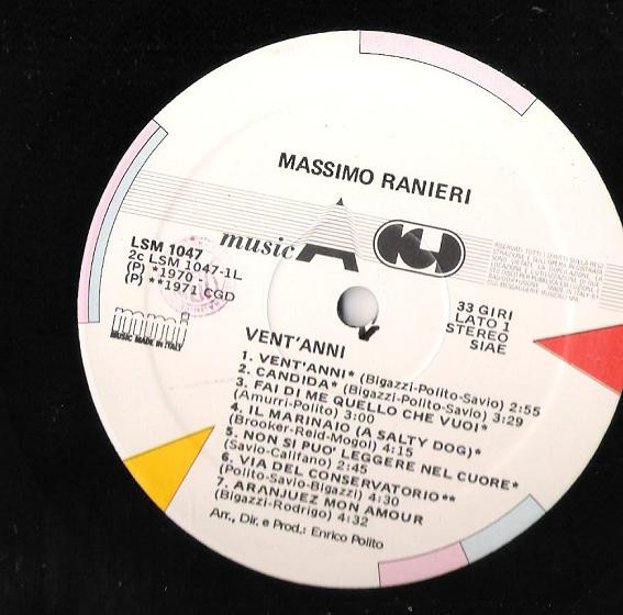 Massimo Ranieri - Vent'Anni | CGD (LSM 1047) - 3 Massimo Ranieri - Vent'Anni | CGD (LSM 1047) - 3