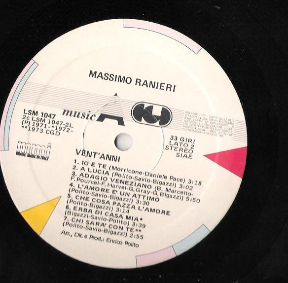 Massimo Ranieri - Vent'Anni | CGD (LSM 1047) - 4 Massimo Ranieri - Vent'Anni | CGD (LSM 1047) - 4