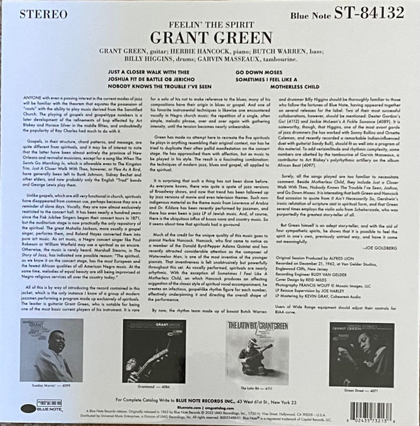 Grant Green - Feelin' The Spirit | Blue Note (B0033488-01) - 4 Grant Green - Feelin' The Spirit | Blue Note (B0033488-01) - 4