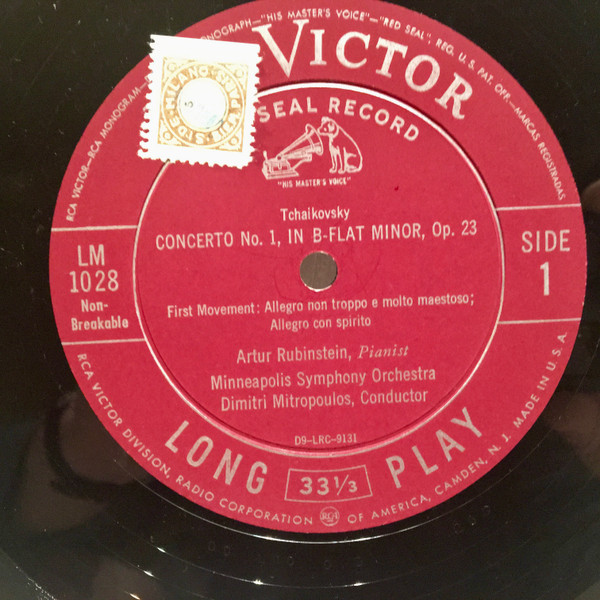Pyotr Ilyich Tchaikovsky - Arthur Rubinstein , Minneapolis Symphony Orchestra , Dimitri Mitropoulos - Concerto No. 1 | RCA Victor Red Seal (LM 1028) - 3 Pyotr Ilyich Tchaikovsky - Arthur Rubinstein , Minneapolis Symphony Orchestra , Dimitri Mitropoulos - Concerto No. 1 | RCA Victor Red Seal (LM 1028) - 3