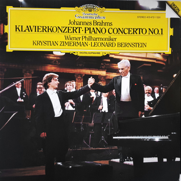 Johannes Brahms – Wiener Philharmoniker , Krystian Zimerman · Leonard Bernstein - Klavierkonzert = Piano Concert No. 1 | Deutsche Grammophon (413 472-1)