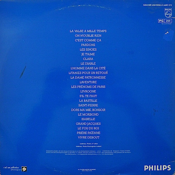 Jacques Brel - La Valse A Mille Temps | Philips (6680 273) - 4 Jacques Brel - La Valse A Mille Temps | Philips (6680 273) - 4