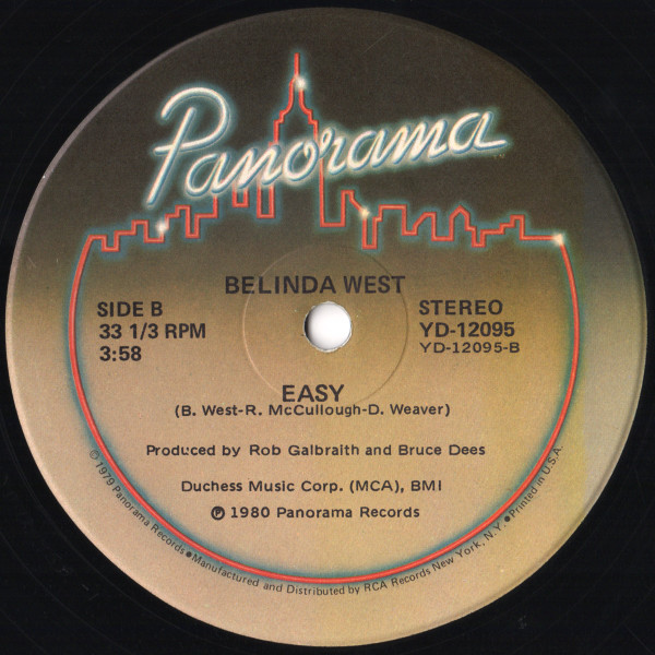 Belinda West - Seabiscuit In The Fifth / Easy | Panorama Records (YD-12095) - 2