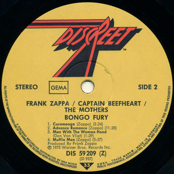 Frank Zappa / Captain Beefheart / The Mothers - Bongo Fury | DiscReet (DIS 59 209) - 4 Frank Zappa / Captain Beefheart / The Mothers - Bongo Fury | DiscReet (DIS 59 209) - 4