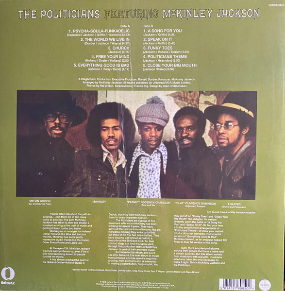 The Politicians featuring McKinley Jackson - The Politicians Featuring McKinley Jackson | Demon Records (DEMREC343) - 2 The Politicians featuring McKinley Jackson - The Politicians Featuring McKinley Jackson | Demon Records (DEMREC343) - 2