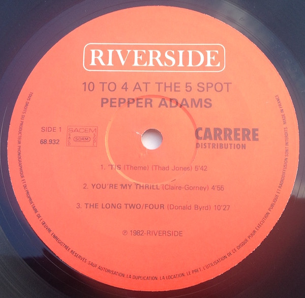 Pepper Adams Quintet - 10 To 4 At The 5-Spot | Riverside Records (RLP 12-265) - 3 Pepper Adams Quintet - 10 To 4 At The 5-Spot | Riverside Records (RLP 12-265) - 3