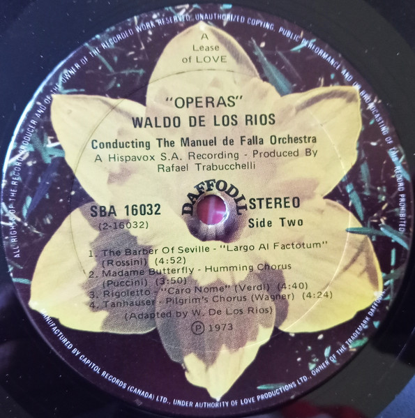 Waldo De Los Rios - Operas | Daffodil Records (SBA 16032) - 4 Waldo De Los Rios - Operas | Daffodil Records (SBA 16032) - 4
