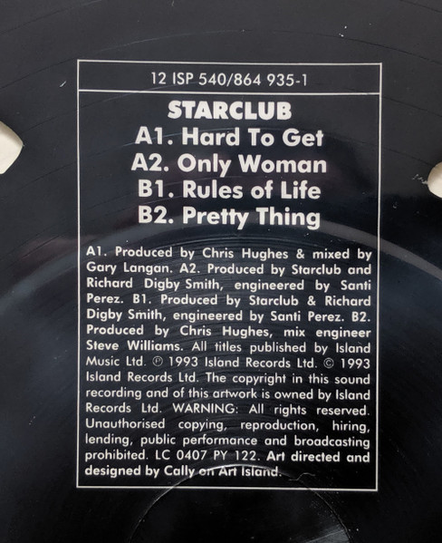 Starclub - Hard To Get | Island Records (12 ISP 540) - 4