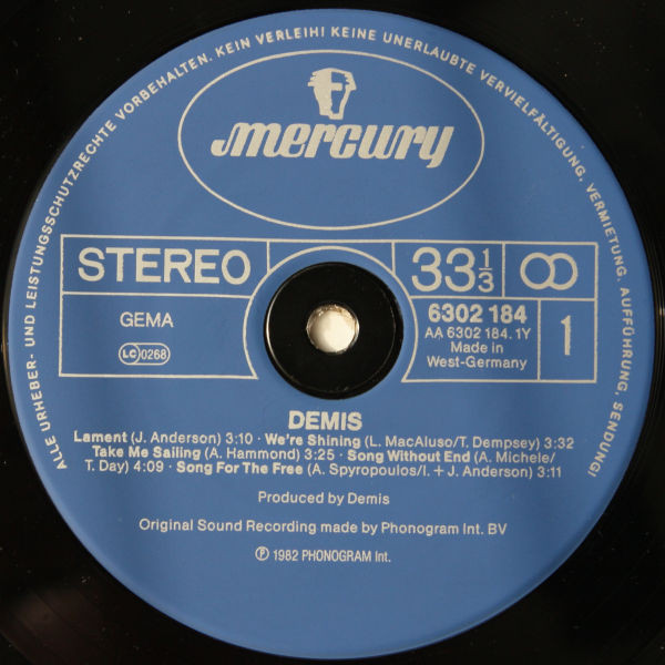 Demis Roussos - Demis | Mercury (6302 184) - 3 Demis Roussos - Demis | Mercury (6302 184) - 3