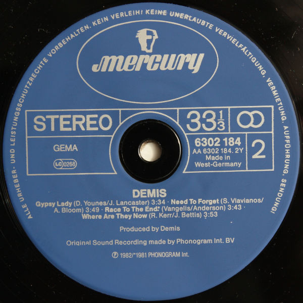 Demis Roussos - Demis | Mercury (6302 184) - 4 Demis Roussos - Demis | Mercury (6302 184) - 4