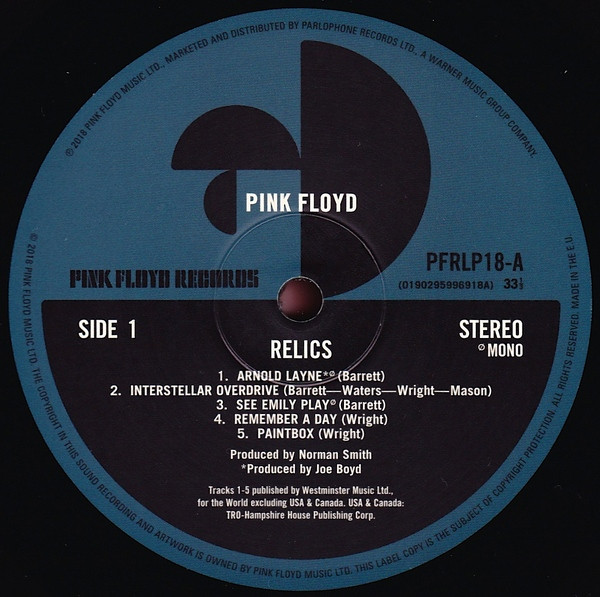 Pink Floyd - Relics | Pink Floyd Records (PFRLP18) - 3