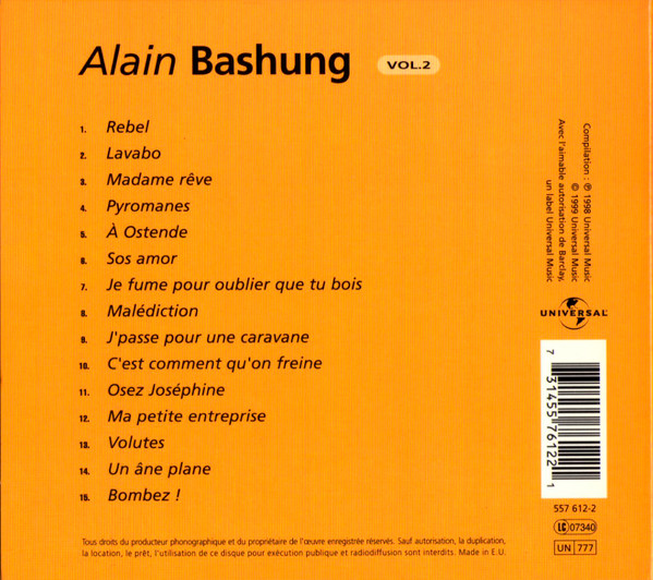 Alain Bashung - Alain Bashung Vol. 2 | Universal (557 612-2) - 2 Alain Bashung - Alain Bashung Vol. 2 | Universal (557 612-2) - 2