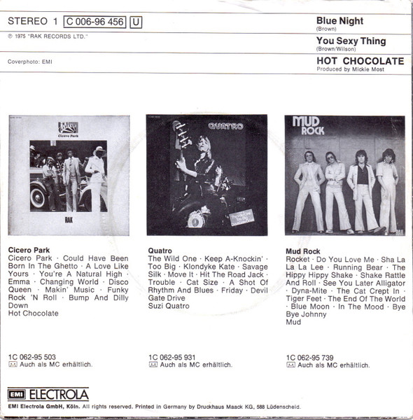 Hot Chocolate - Blue Night | RAK (1C 006-96 456) - 2