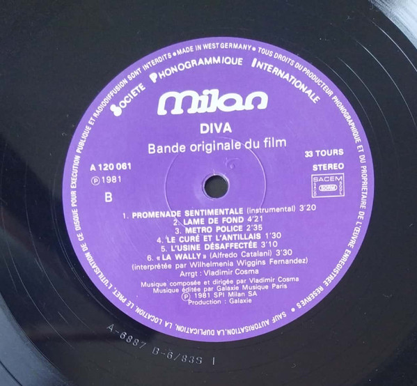 Vladimir Cosma - Diva (Bande Originale Du Film) | Milan (A 120 061) - 4 Vladimir Cosma - Diva (Bande Originale Du Film) | Milan (A 120 061) - 4
