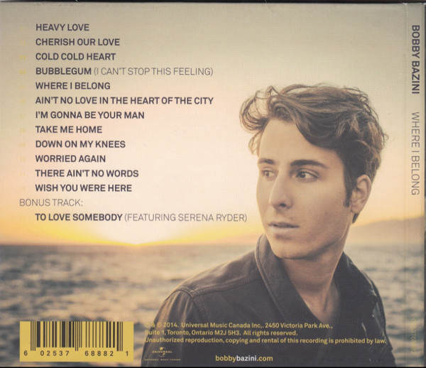 Bobby Bazini - Where I Belong | Universal Music Canada (0253768882) - 2