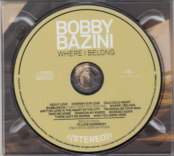 Bobby Bazini - Where I Belong | Universal Music Canada (0253768882) - 4