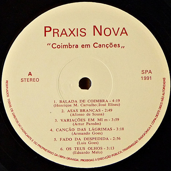 Praxis Nova - Coimbra Em Canções | Not On Label (none) - 3