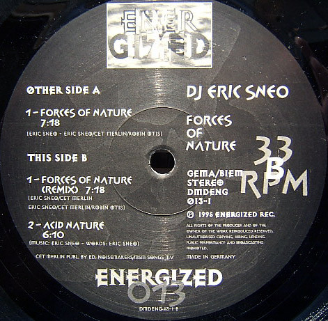 Eric Sneo - Forces Of Nature | Energized Records (DMD ENG 013-1) - 3