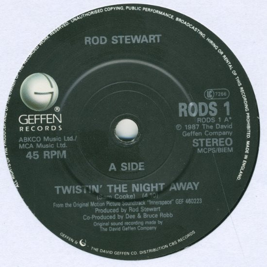 Rod Stewart - Twistin' The Night Away | Geffen Records (RODS 1) - 2 Rod Stewart - Twistin' The Night Away | Geffen Records (RODS 1) - 2