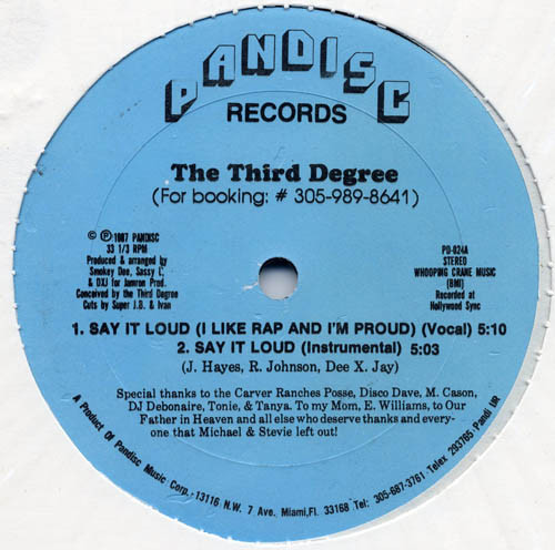 The Third Degree - Say It Loud | Pandisc (PD-024) - main