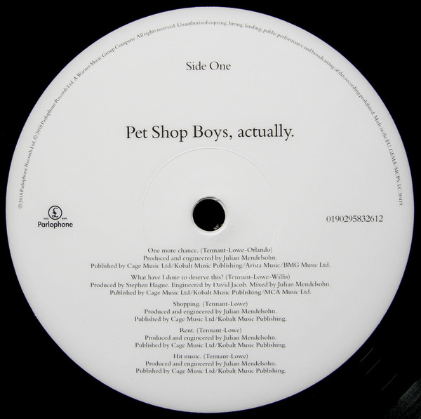 Pet Shop Boys - Actually | Parlophone (0190295832612) - 3