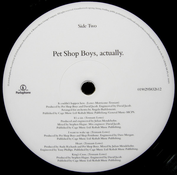 Pet Shop Boys - Actually | Parlophone (0190295832612) - 4