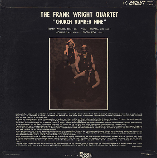 The Frank Wright Quartet - Church Number Nine | Calumet (C 3674) - 2