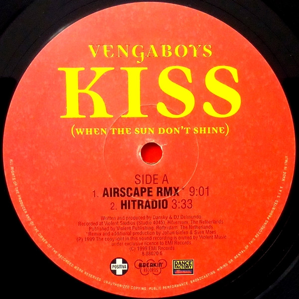 Vengaboys - Kiss (When The Sun Don't Shine) | Positiva (8 88020 6) - 3 Vengaboys - Kiss (When The Sun Don't Shine) | Positiva (8 88020 6) - 3