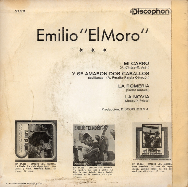 Emilio "El Moro" - Mi Carro | Discophon (27.571) - 2 Emilio "El Moro" - Mi Carro | Discophon (27.571) - 2