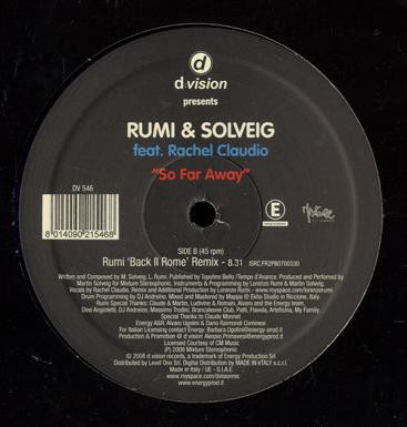 Lorenzo Rumi & Martin Solveig Feat. Rachel Claudio - So Far Away | D:vision Records (DV 546) - 2