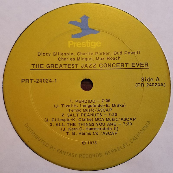 Charlie Parker , Dizzy Gillespie , Bud Powell , Charles Mingus , Max Roach - The Greatest Jazz Concert Ever | Prestige (PR 24024) - 4 Charlie Parker , Dizzy Gillespie , Bud Powell , Charles Mingus , Max Roach - The Greatest Jazz Concert Ever | Prestige (PR 24024) - 4
