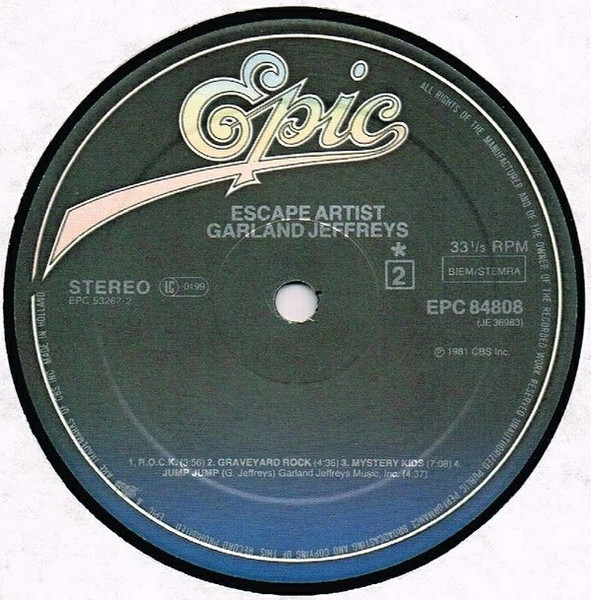 Garland Jeffreys - Escape Artist | Epic (EPC 84808) - 4 Garland Jeffreys - Escape Artist | Epic (EPC 84808) - 4
