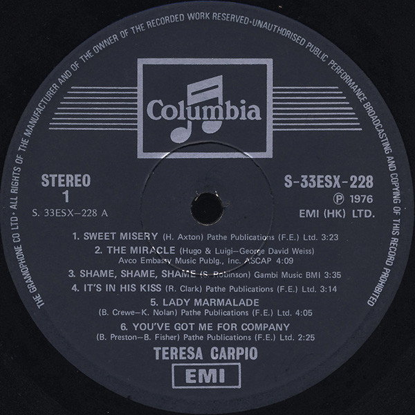 Teresa Carpio - You've Got Me For Company | Columbia (S-33ESX-228) - 3 Teresa Carpio - You've Got Me For Company | Columbia (S-33ESX-228) - 3