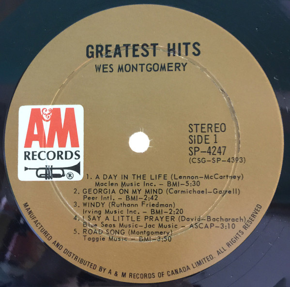 Wes Montgomery - Greatest Hits [Vinyl] | A&M Records (SP-4247) - 4