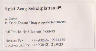 Clemens Neufeld - Untot | Spiel-Zeug Schallplatten (SPIEL 05) - 3