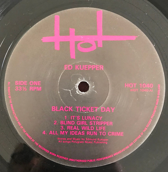 Ed Kuepper - Black Ticket Day | Hot Records (HOT 1040) - 3