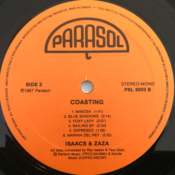 Ray Isaacs & Paul Zaza - Coasting | Parasol (PSL 8003) - 4