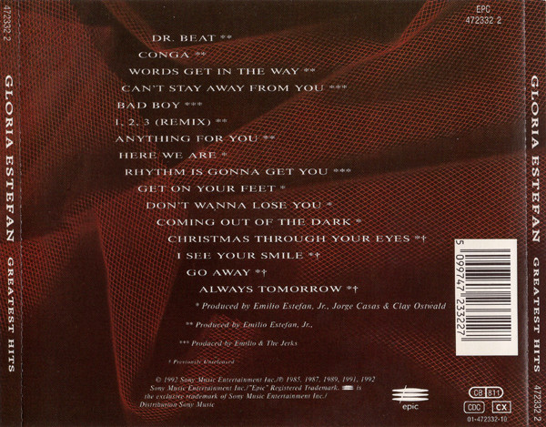 Gloria Estefan - Greatest Hits | Epic (EPC 472332 2) - 2 Gloria Estefan - Greatest Hits | Epic (EPC 472332 2) - 2