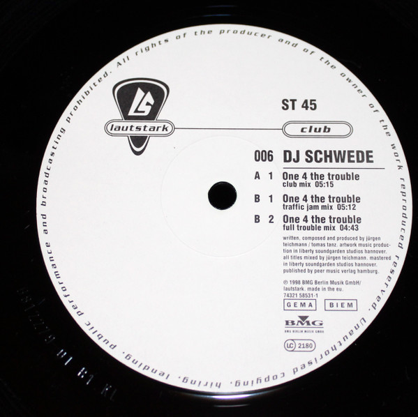 DJ Schwede - One 4 The Trouble | Lautstark (Lautstark 006) - 3