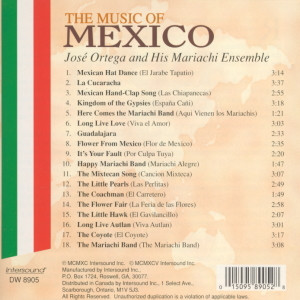 Jose Ortega & His Mariachi Band - The Music Of Mexico | Intersound Inc. (DW 8905)