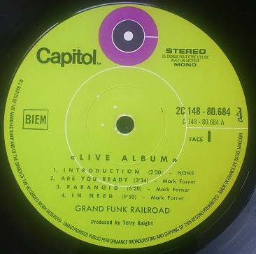 Grand Funk Railroad - Live Album | Capitol Records (2C 148-80684/5) - 4
