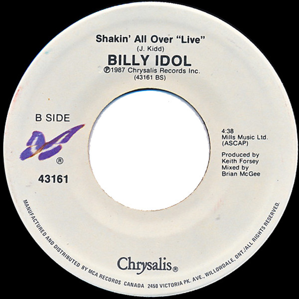 Billy Idol - Mony Mony / Shakin' All Over (Live) (Live) (7") [Vinyl] | Chrysalis (43161) - 4
