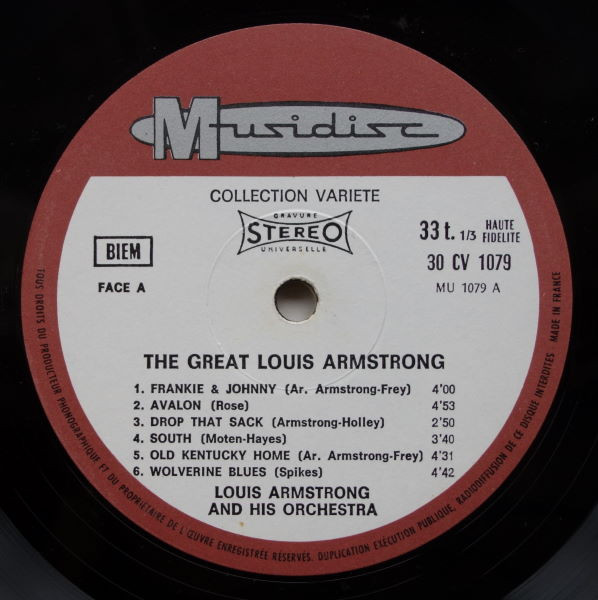 Louis Armstrong And His Orchestra - The Great Louis Armstrong | Musidisc (30 CV 1079) - 3